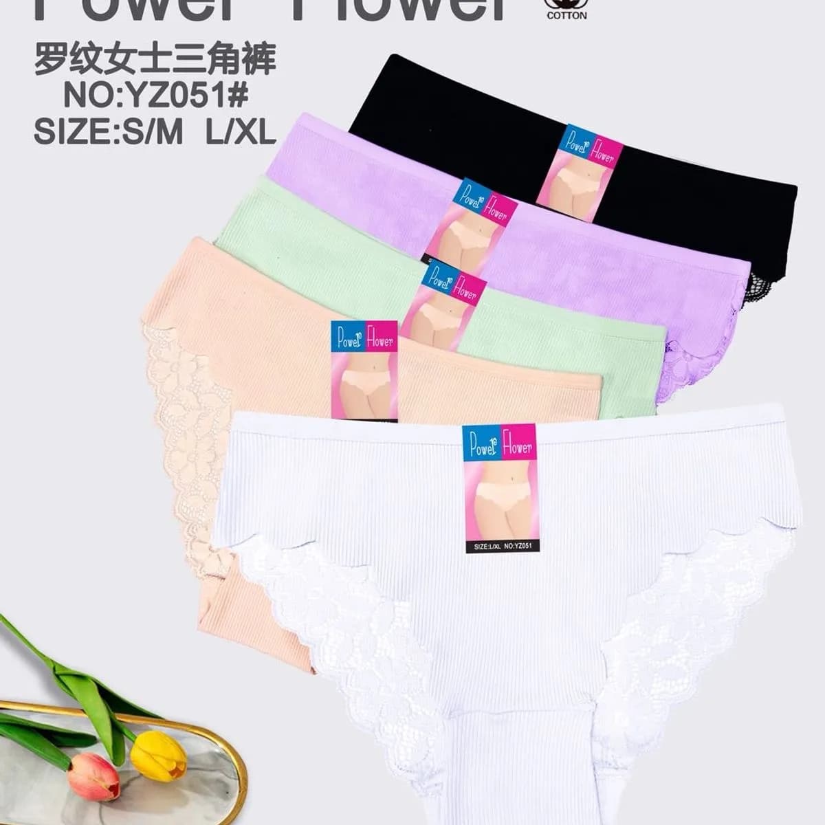Majtki damskie Power Flower bawełna S/M L/XL 5 szt