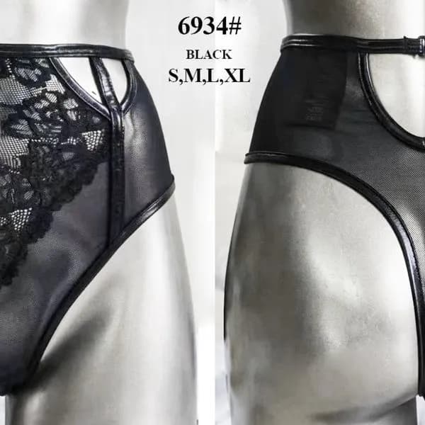 Majtki damskie koronkowe S-M-L czarne 6934