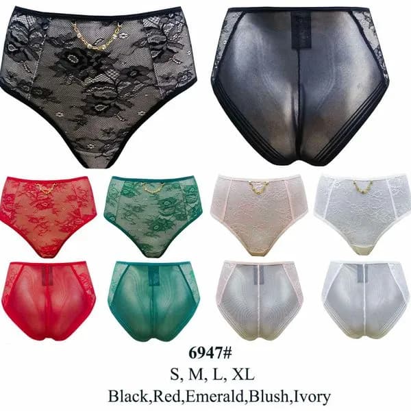 Majtki damskie koronkowe XL S M L Black Red Emerald Blush Ivory 6947