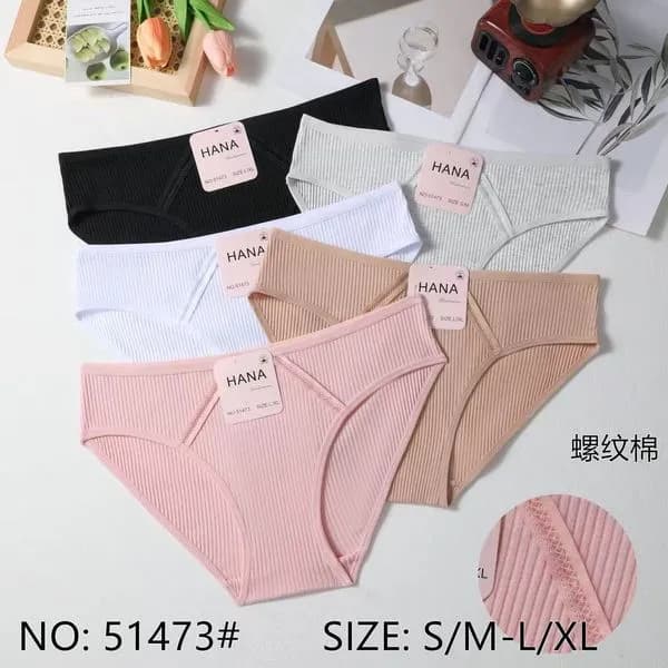 Majtki damskie HANA rib 5 szt S/M-L/XL NO.51473