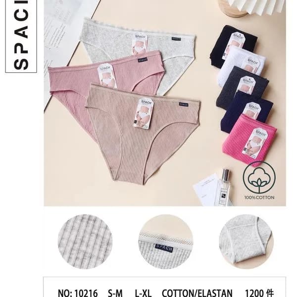 Majtki damskie SPACCH bawełna S-M L-XL 5 szt