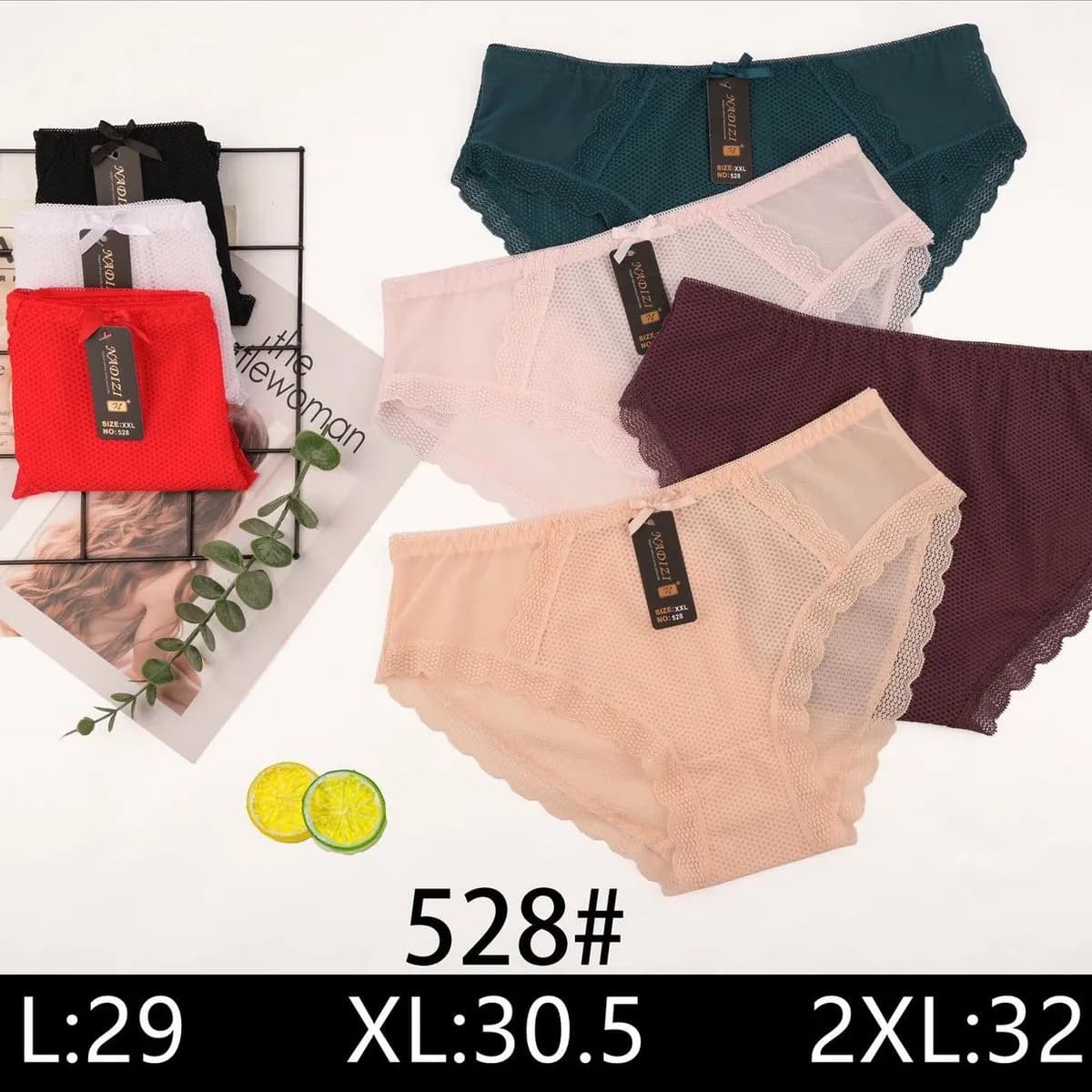 Majtki damskie 528# L/XL/XXL siateczkowe różne kolory