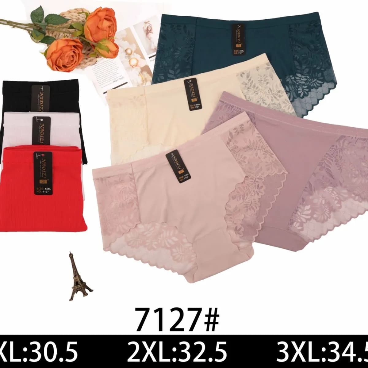 Majtki damskie koronkowe XL-3XL 7127#