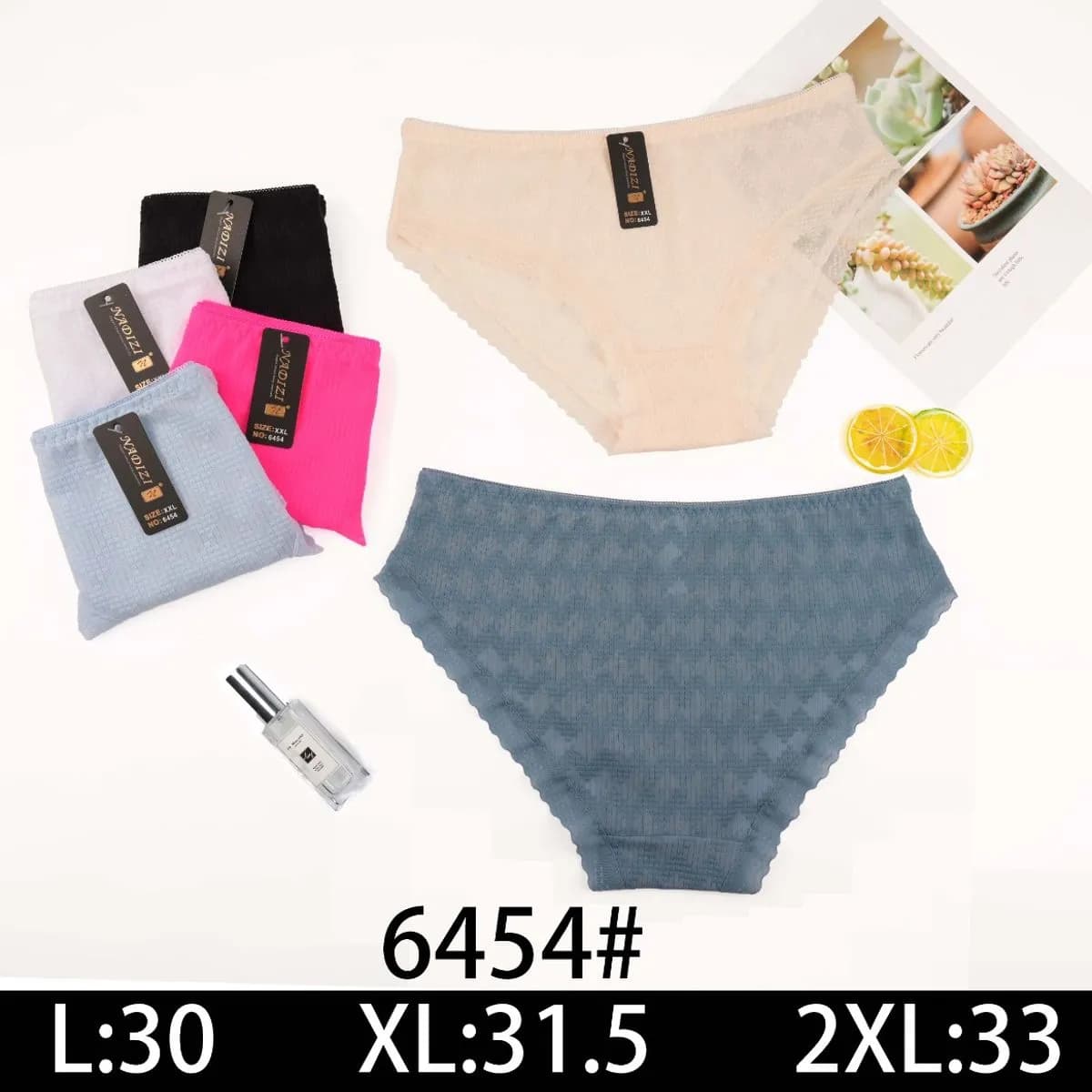 Majtki damskie bawełniane L:30 XL:31.5 2XL:33 6454#