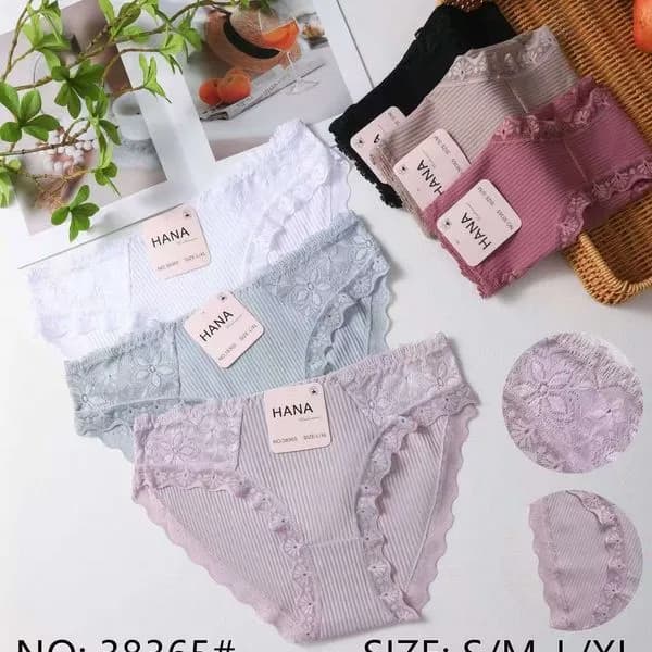 Majtki damskie HANA S/M-L/XL rib koronkowe 6 kolorów