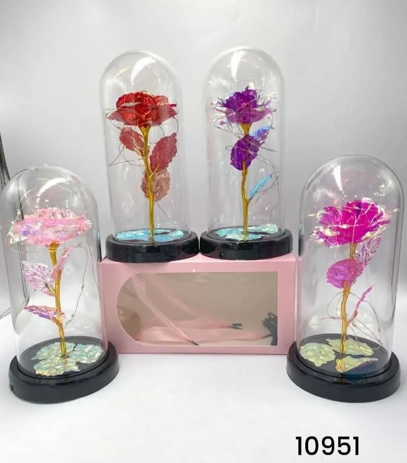 Dekoracja LED Róża z Motylem w Szkatułce