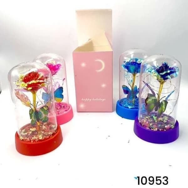 Dekoracja LED Kwiaty z Motylem w Szkatułce