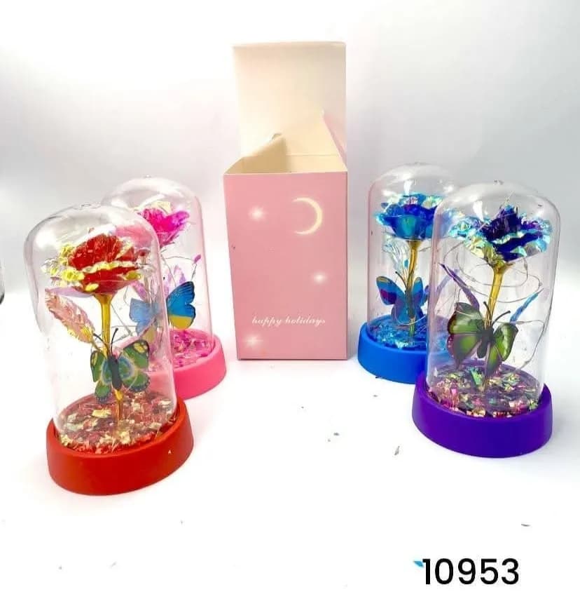 Dekoracja LED Kwiaty z Motylem w Szkatułce