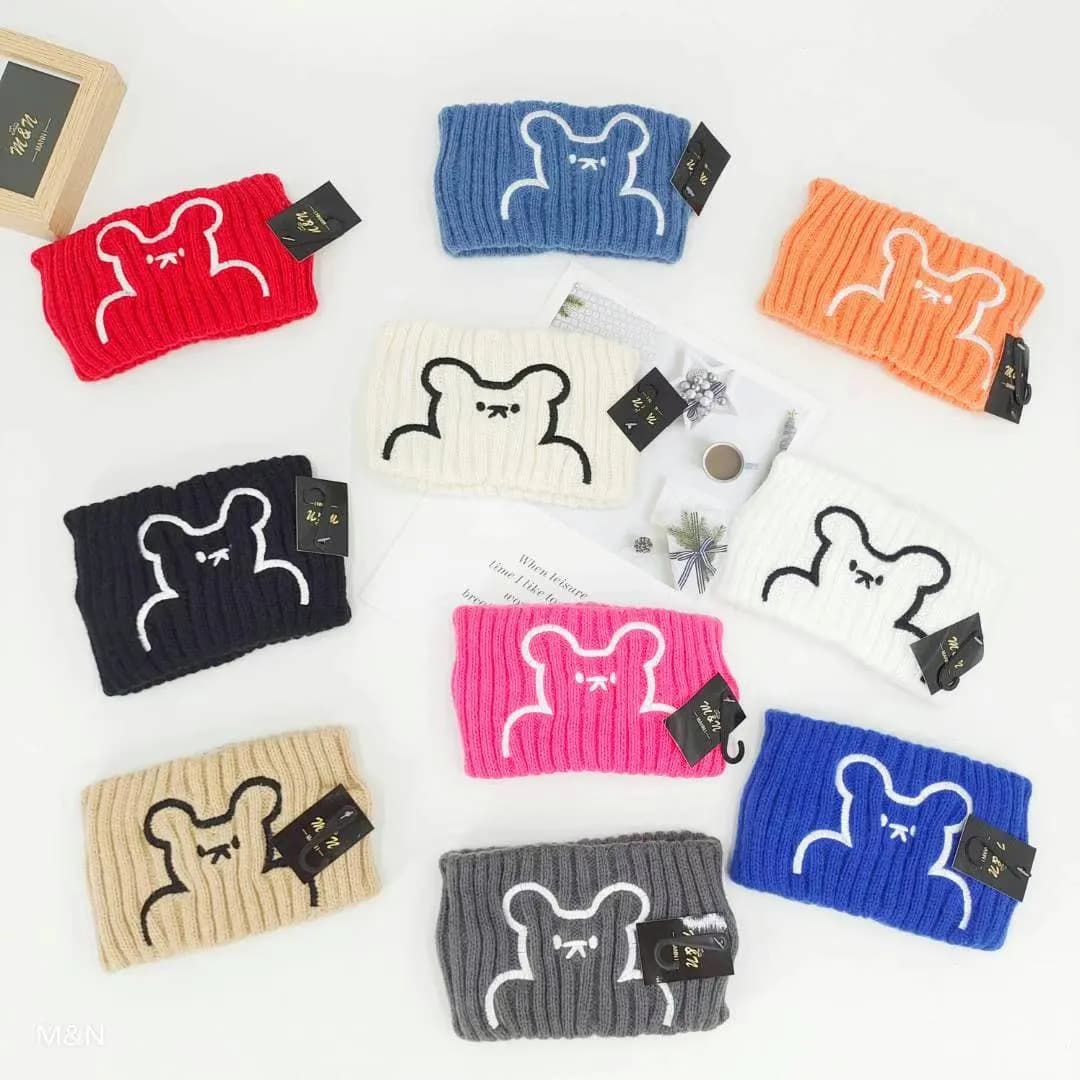 Opaski na głowę dla dzieci z misiem, 12 szt