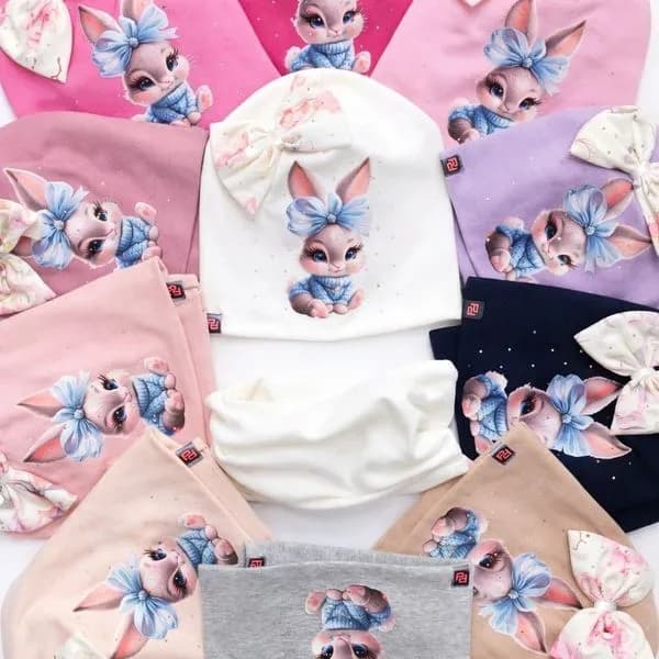 Komplet Czapki Komin dla Dzieci 52/54