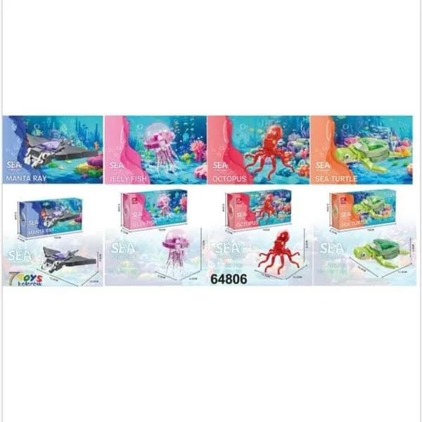 Klocki SEA Organism Zwierzęta Morskie Mix 12szt JIE STAR