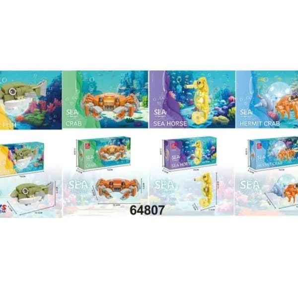 Klocki SEA Zwierzęta Morskie Mix 12 szt. - Figurki Konstrukcyjne