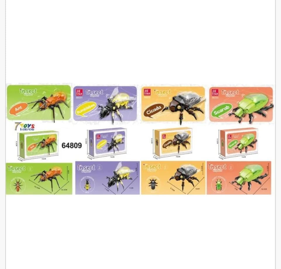Klocki Insect JIE STAR Insect Kingdom Mix 12 szt