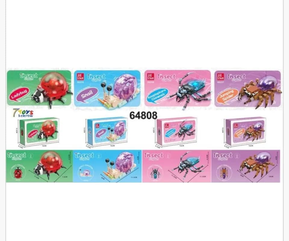 Klocki Insect JIE STAR Insect Kingdom 12 szt. Mix Wzorów