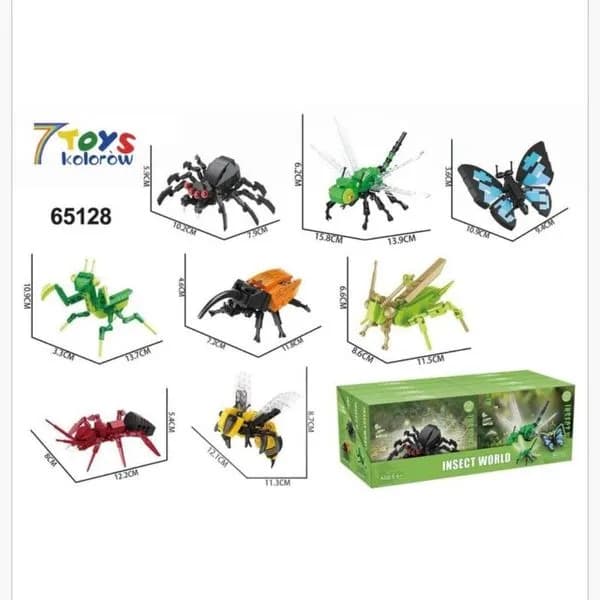 Klocki Animal Insect World Owady 8 sztuk - Zestaw Konstrukcyjny