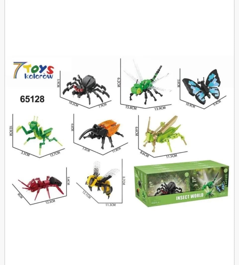 Klocki Animal Insect World Owady 8 sztuk - Zestaw Konstrukcyjny