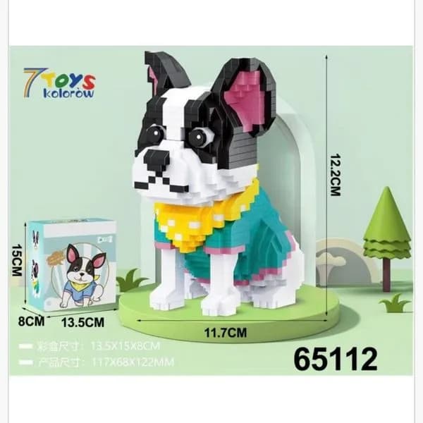 Klocki dla Dzieci 917PCS Buldog Francuski 7 TOYS 12cm