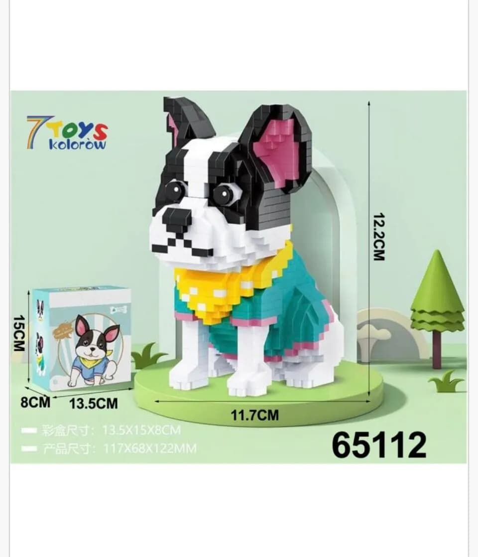 Klocki dla Dzieci 917PCS Buldog Francuski 7 TOYS 12cm