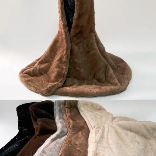 Koc z Kapturem Damski Pluszowy Mix Kolorów 12szt