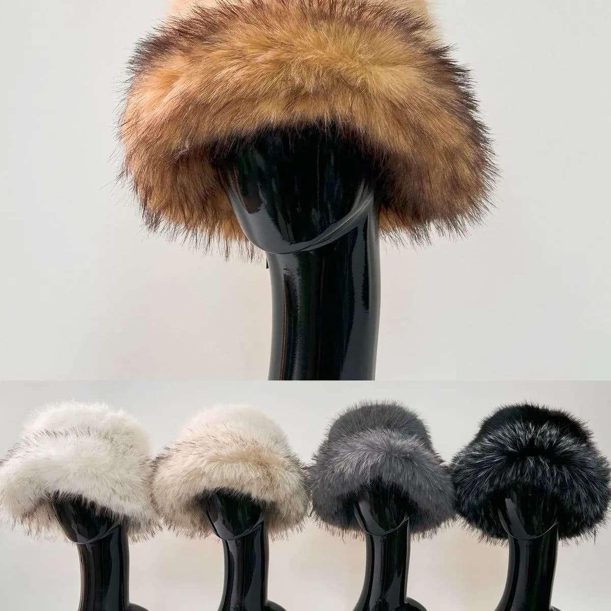 Czapka Zimowa Damska Futerko Mix Kolorów 12szt