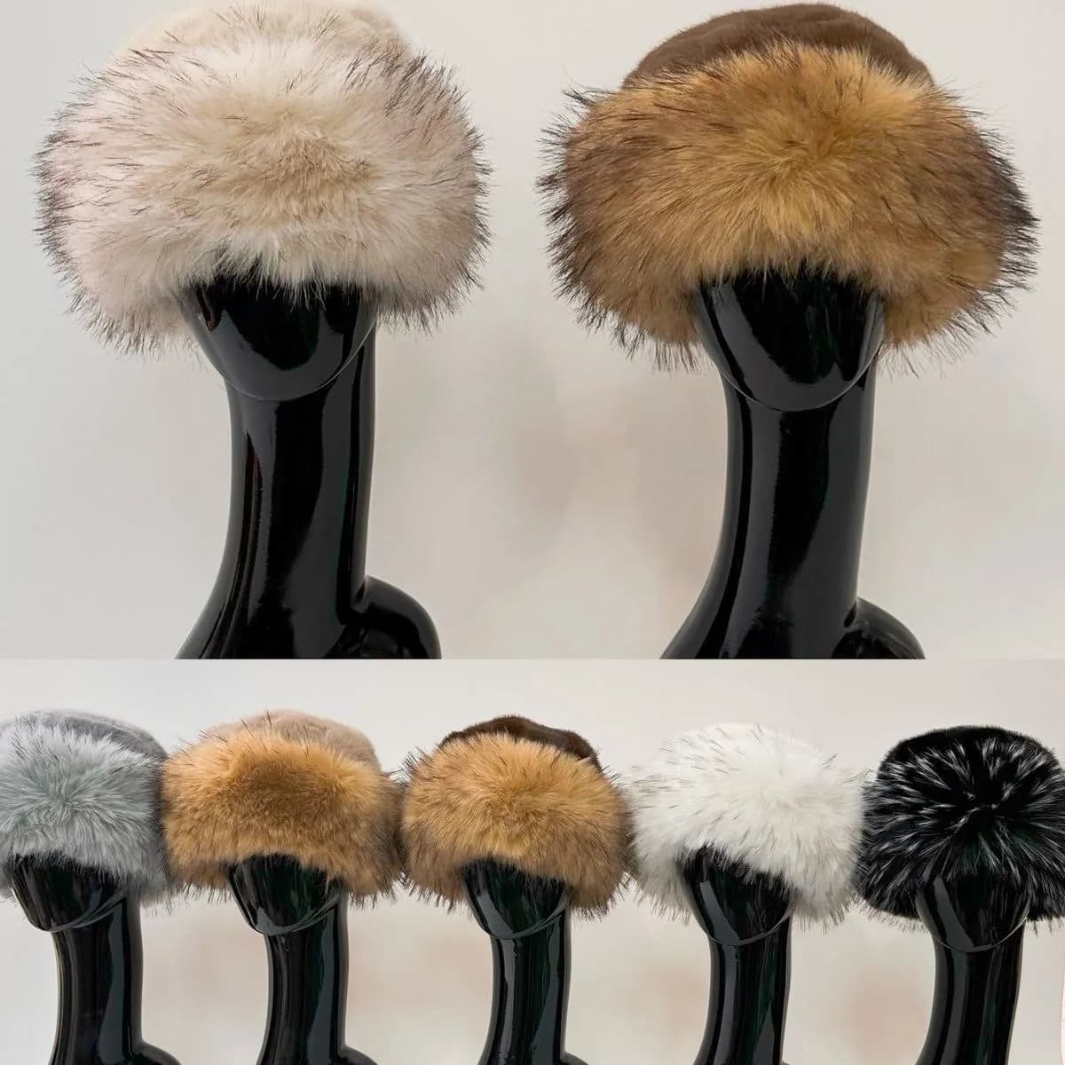 Czapka Zimowa Damska ze Sztucznego Futra Mix Kolorów 12szt