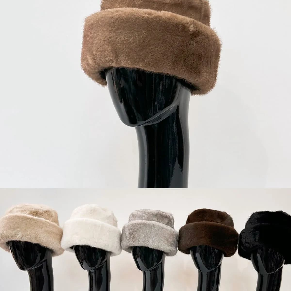 Czapka Zimowa Damska Sztuczne Futerko Mix Kolorów 12 szt.