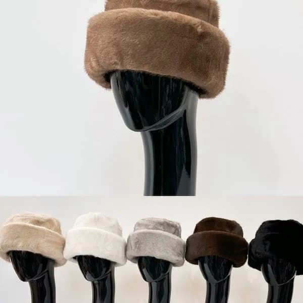 Czapka Zimowa Damska Sztuczne Futerko Mix Kolorów 12 szt.