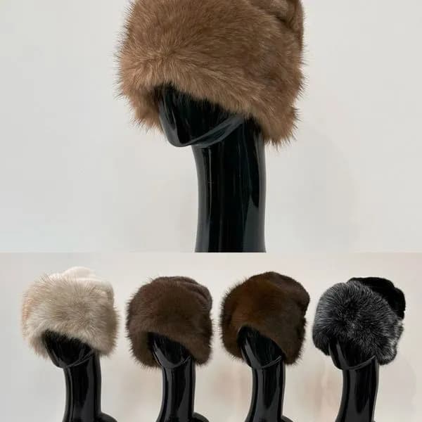 Czapka Zimowa Damska ze Sztucznego Futra - Mix Kolorów 12 szt.