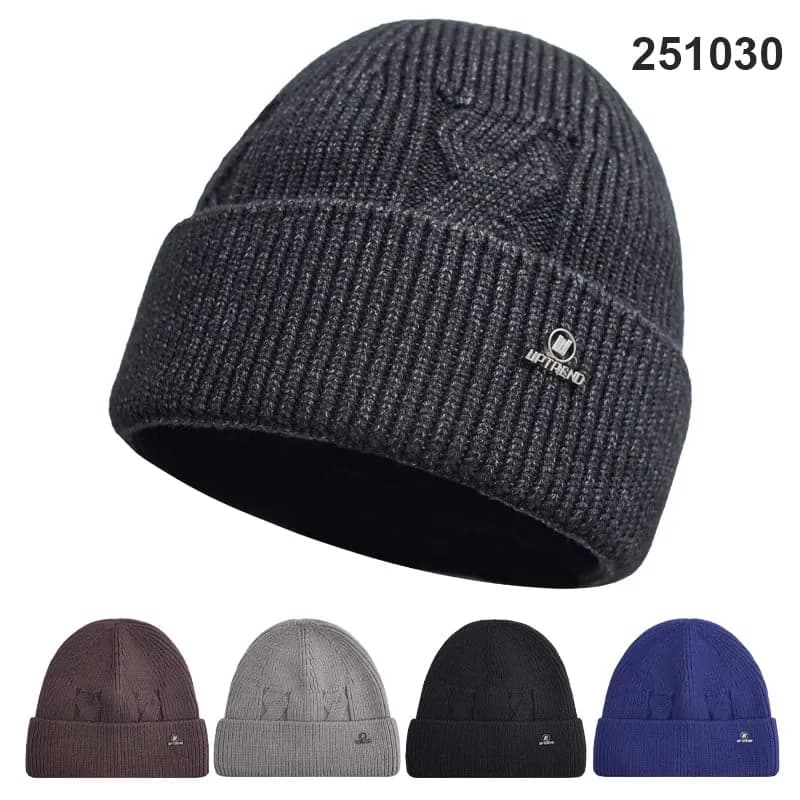 Czapka Zimowa Męska UPTREND Wywijana Mix Kolorów 12szt