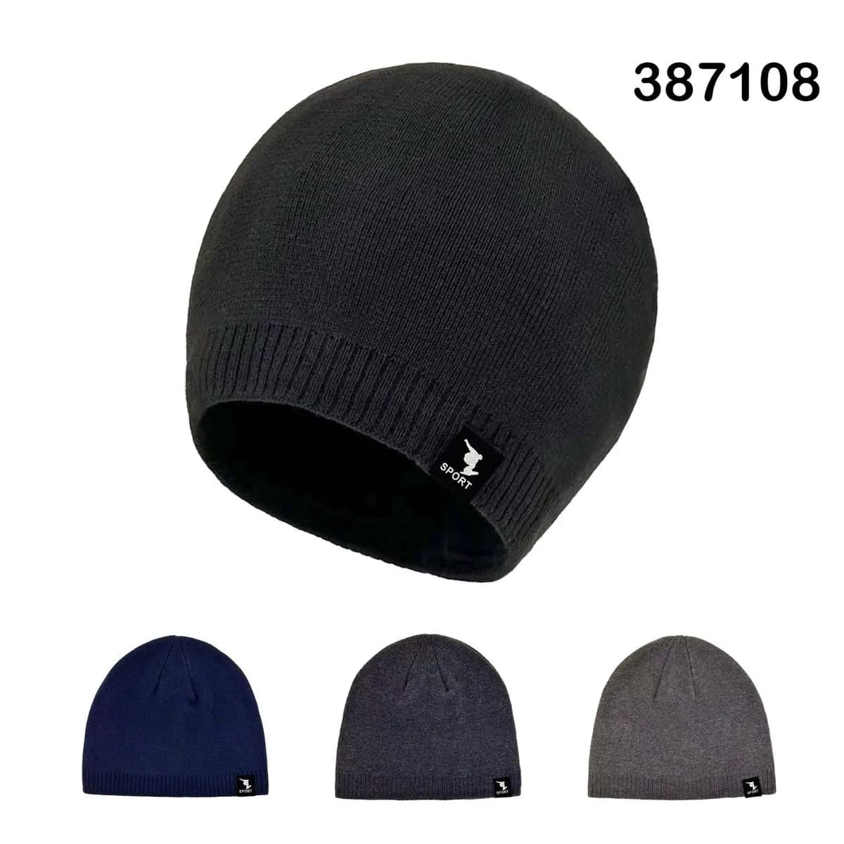 Czapka Zimowa Męska Sportowa Mix Kolorów 12 szt.