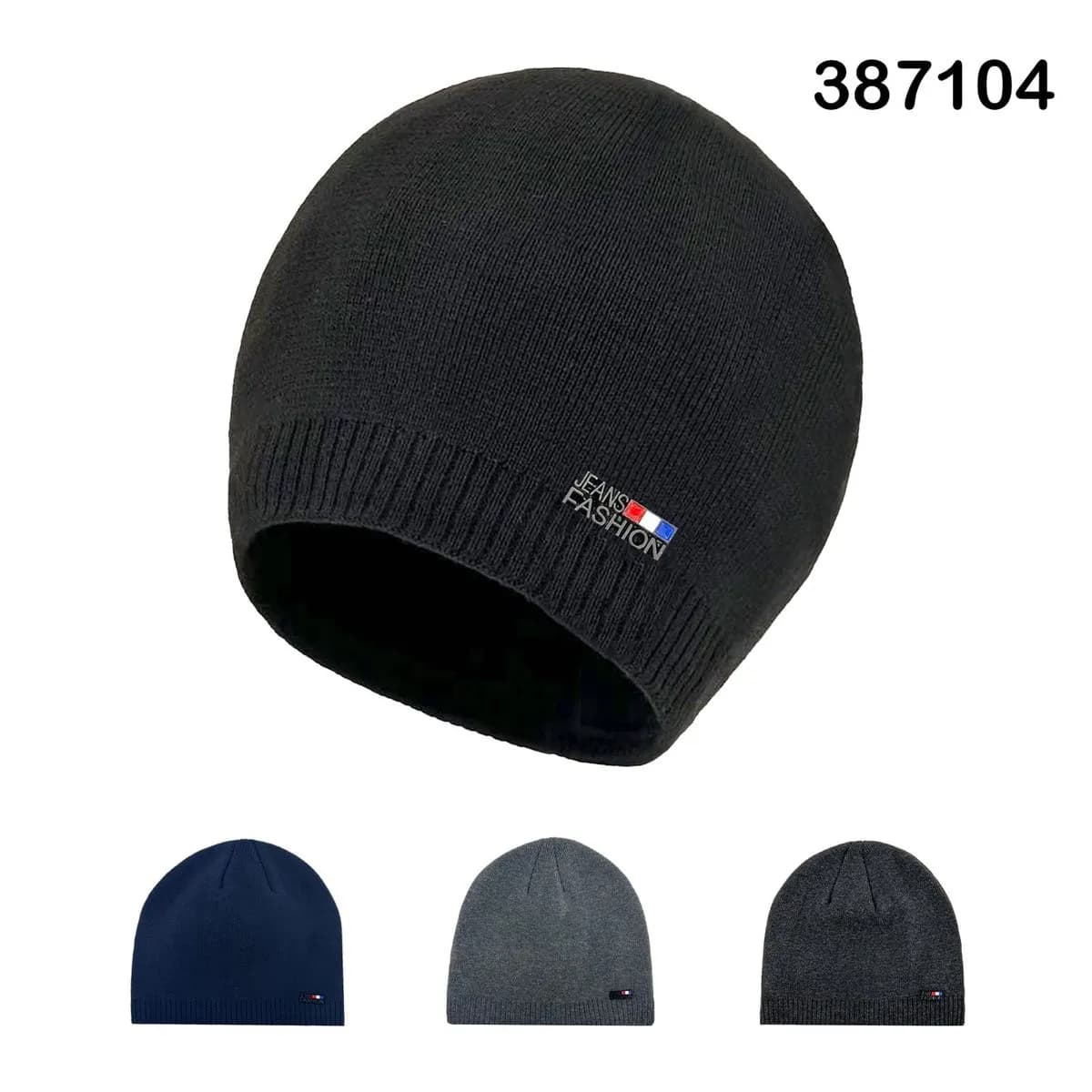 Czapka Zimowa Męska Jeans Fashion Mix Kolorów 12szt