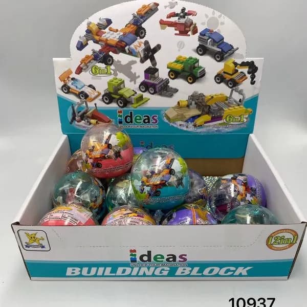 Kula Klocki Auto - Zestaw Konstrukcyjny 6w1, Display 12 szt.