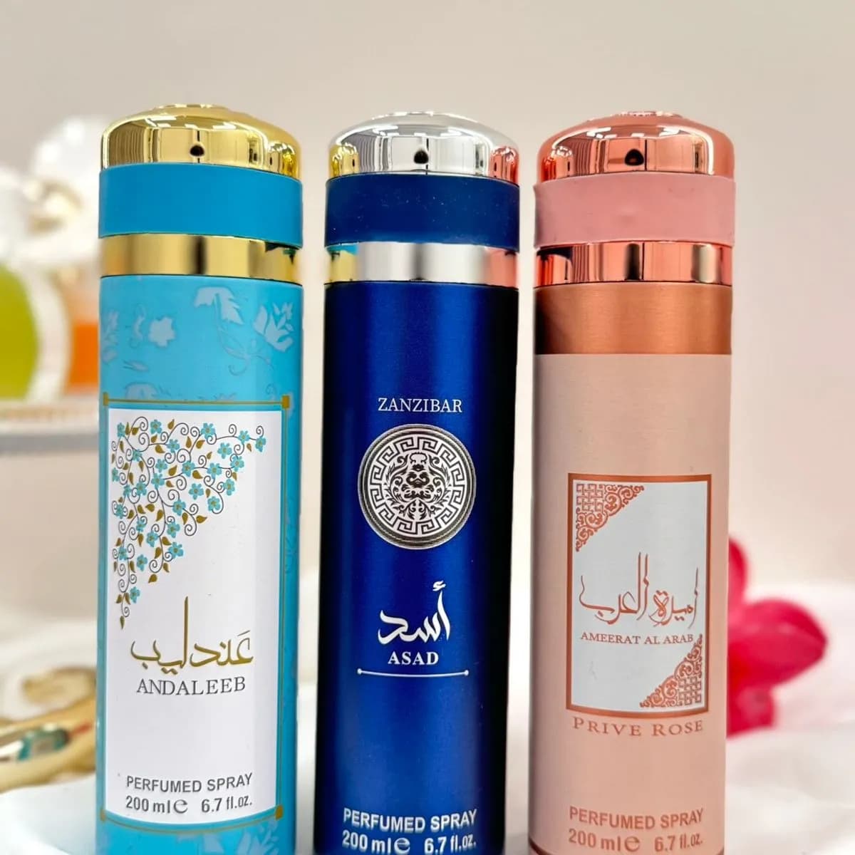 Mgiełki do Ciała Perfumowane 200ml 6szt Asad Andaleeb Prive Rose