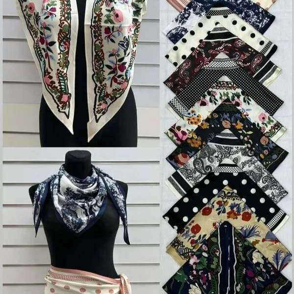 Szaliki damskie mieszane 100% wiskoza mix 12 szt