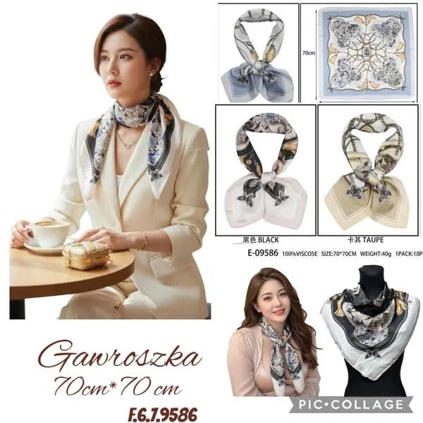 Szaliki damskie jedwabne 70cm x 70cm E-B98