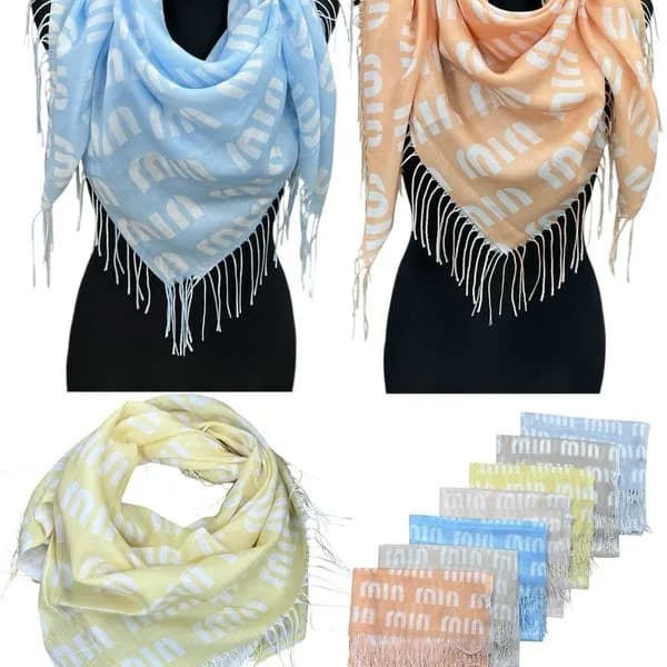 Szaliki damskie z frędzlami, mix kolorów 12 szt