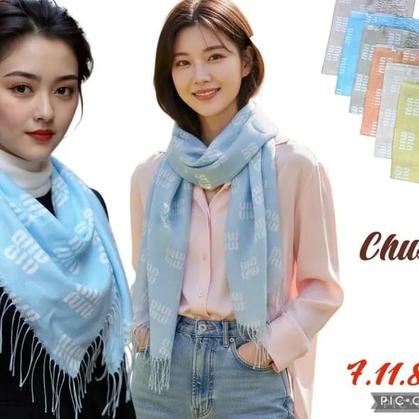 Szaliki damskie Chustka z frędzlami, mix kolorów