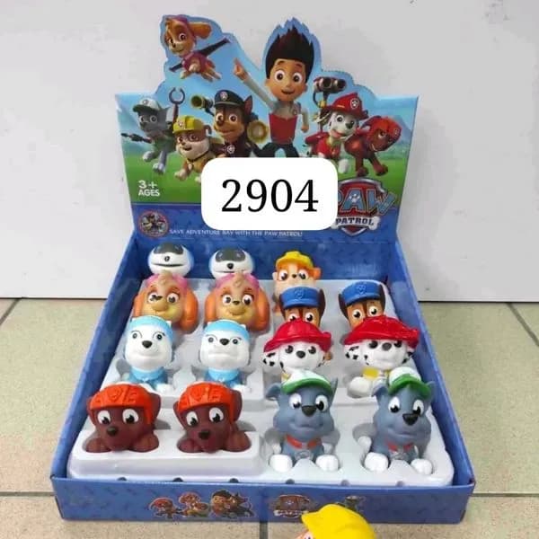 Gumowe figurki Psi Patrol piszczące do kąpieli, zestaw 16 szt