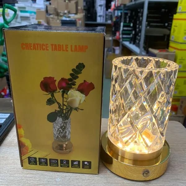 Wazon z Lampką Zmieni RGB LED Kryształowy USB Złoty 6szt