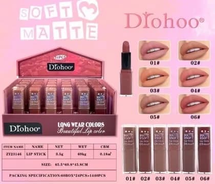 Diohoo Soft Matte Lip Color - Matowa Pomadka do Ust 3.5g, 24 szt.