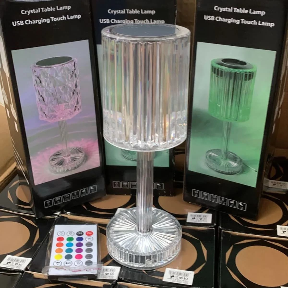Lampka nocna USB Crystal Touch Charging, przezroczysta