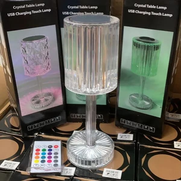 Lampka nocna USB Crystal Touch Charging, przezroczysta