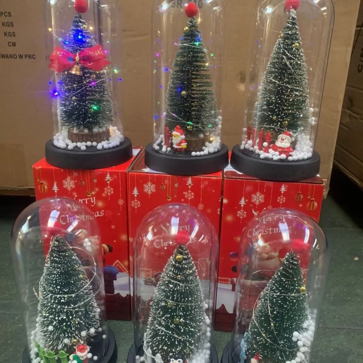 Dekoracja świąteczna LED choinka w szkle 45,6x7,9 cm