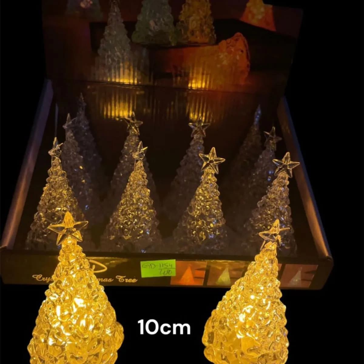 Lampki LED Dekoracyjne Kryształowe Choinki 10cm