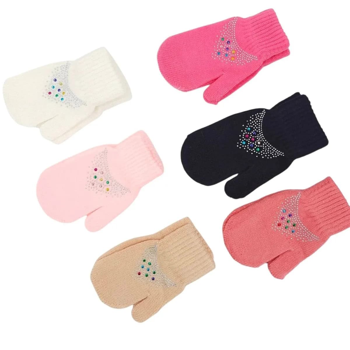 Rękawiczki dla Dzieci Zimowe 16cm z Brokatem