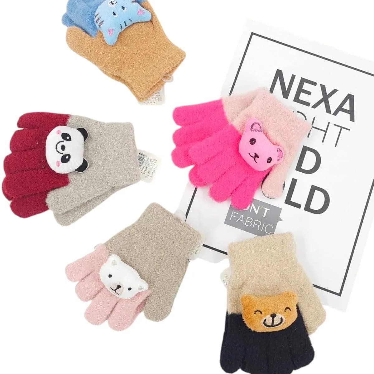 Rękawiczki dla dzieci z motywem zwierząt 12cm