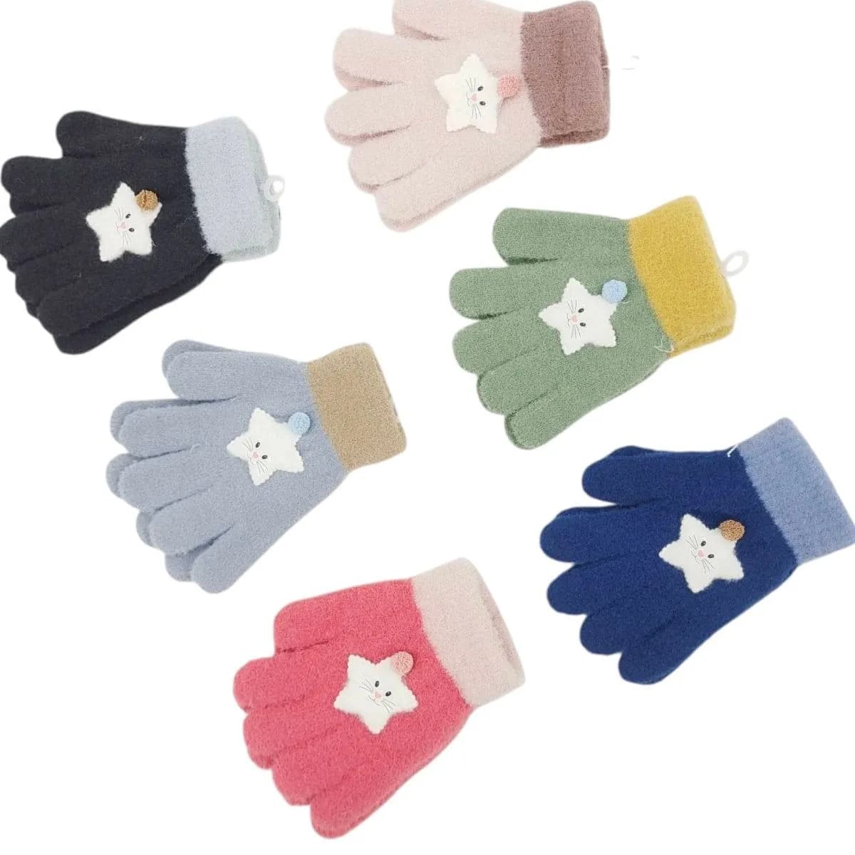 Rękawiczki dla dzieci 14cm z gwiazdkami, 6 kolorów