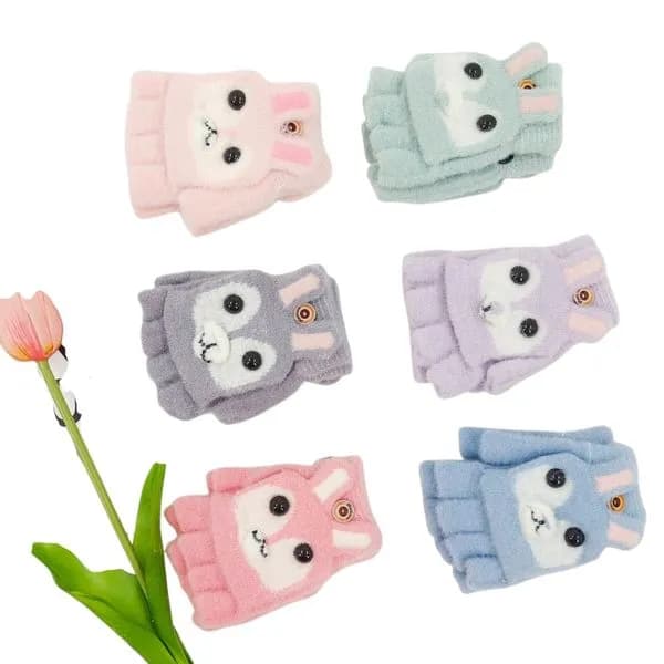 Rękawiczki dla Dzieci z Uszami Królika 6 Kolorów