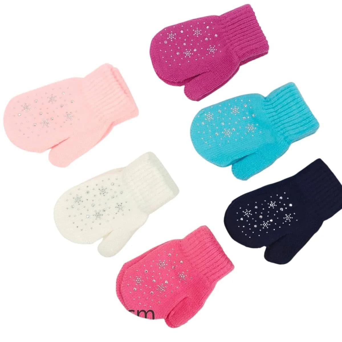 Rękawiczki dla dzieci 14cm z cekinami, 6 kolorów