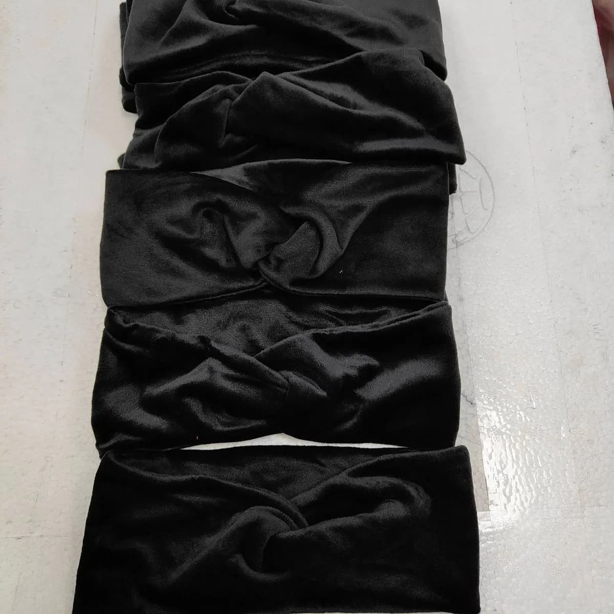 Opaska dla Dzieci czarna twisted velour